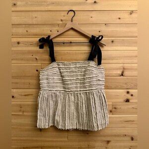Maeve Anthropologie Size Medium Soeil Babydoll Ribbon Sleeve Cotton Tank Top